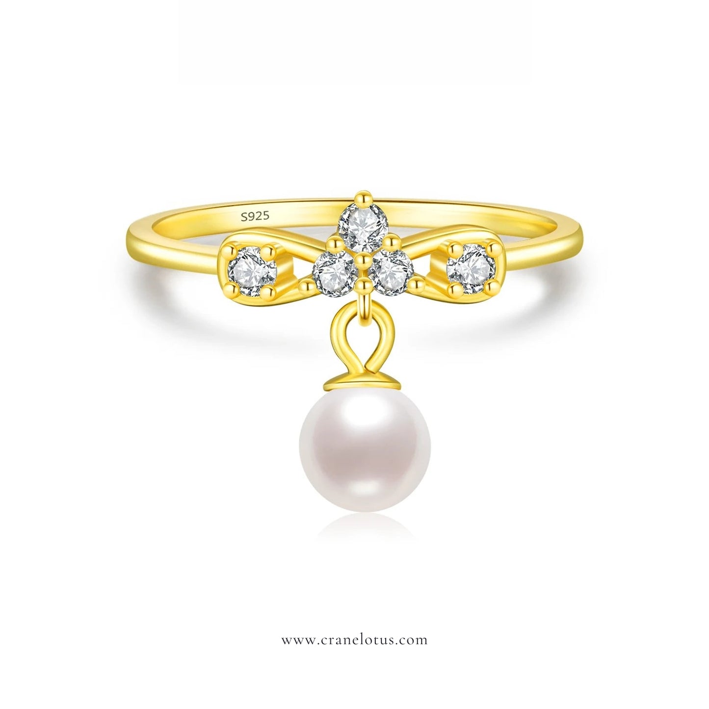 Celestial Sparkle: Blue CZ & Pearl Sterling Silver Ring