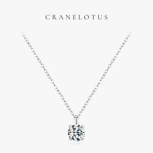 Celestial Glow: Sterling Silver Moissanite Pendant