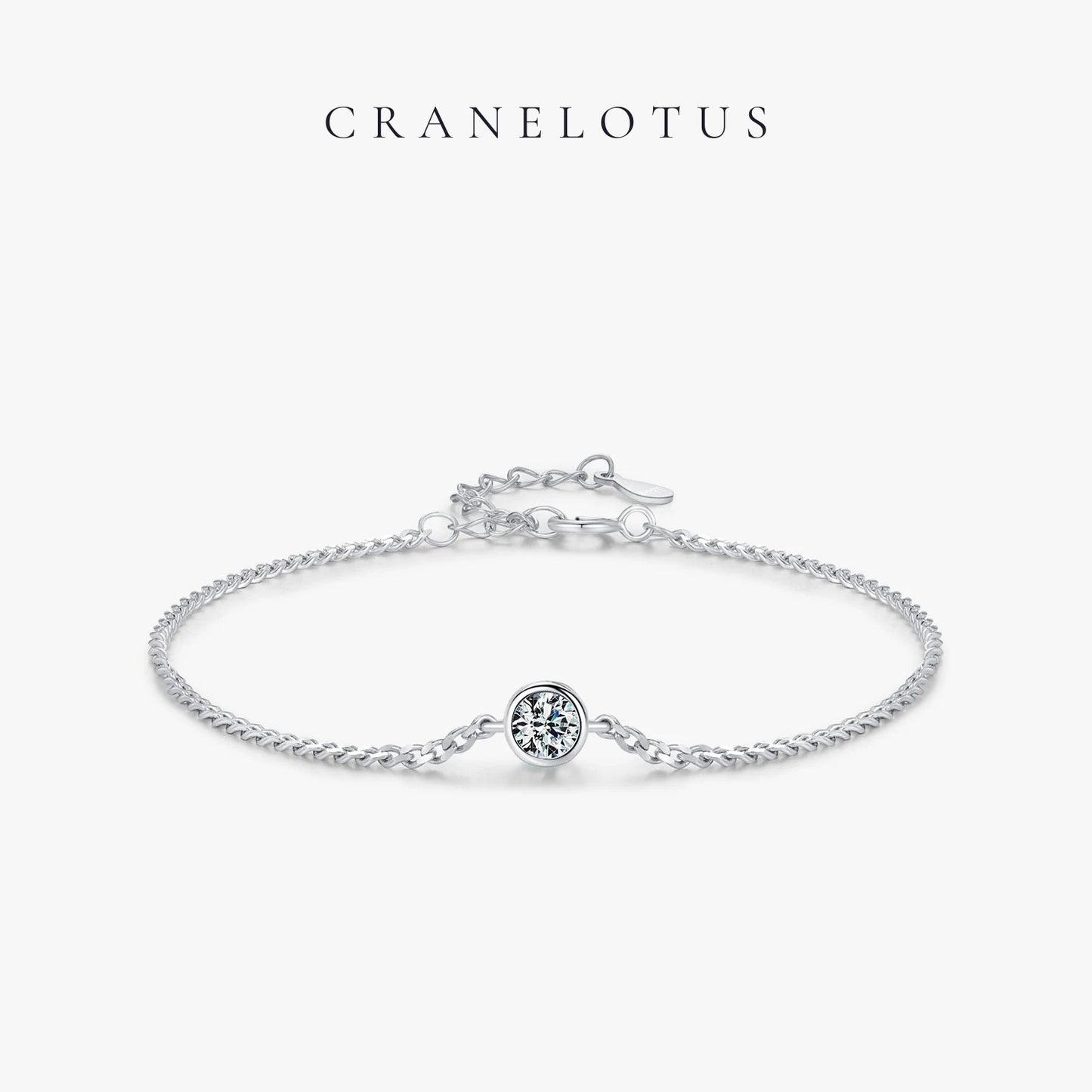 Ethereal Elegance: 925 Silver VVS1 0.25CT Moissanite & Lab Diamond Chain Bracelet