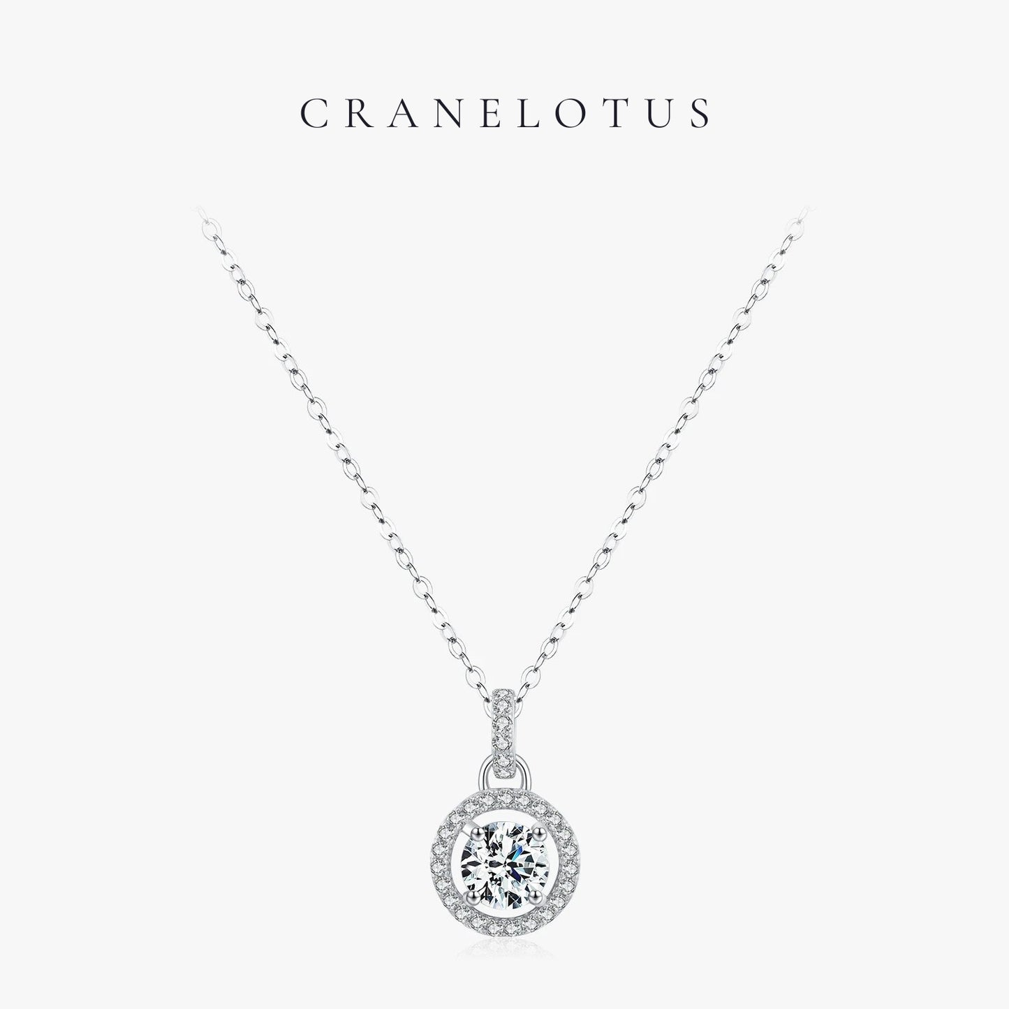 Celestial Glow: 925 Sterling Silver 1 Carat D Color Moissanite Pendant Necklace