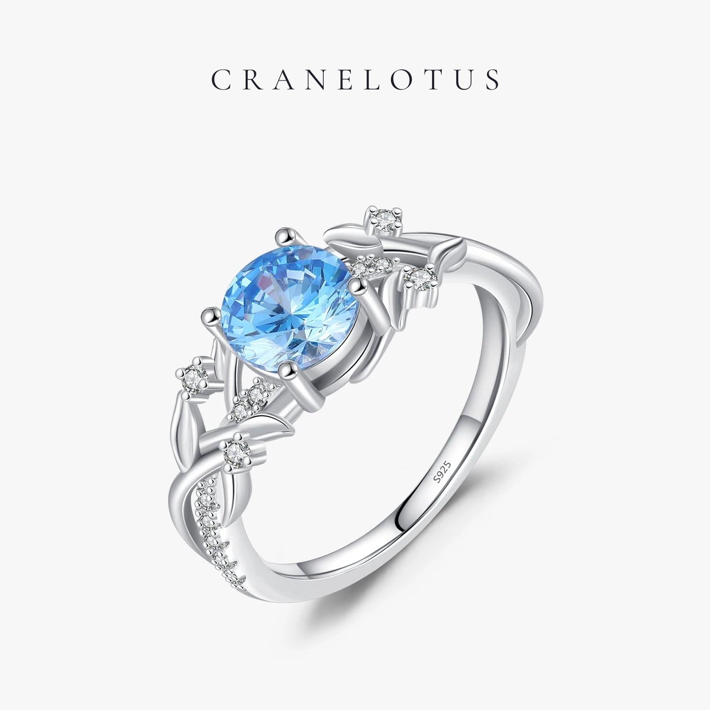 Oceanic Opulence: Sterling Silver Corollaceous Blue CZ Ring