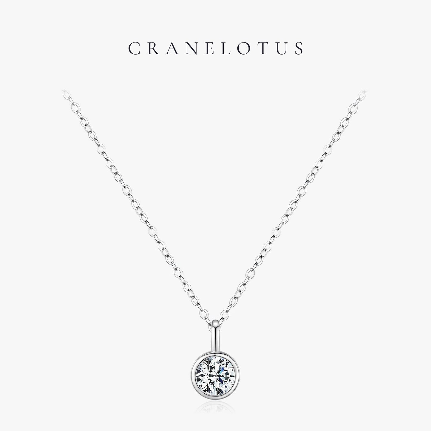 Luminous Aura: 925 Silver 1ct D Color Round Moissanite Pendant