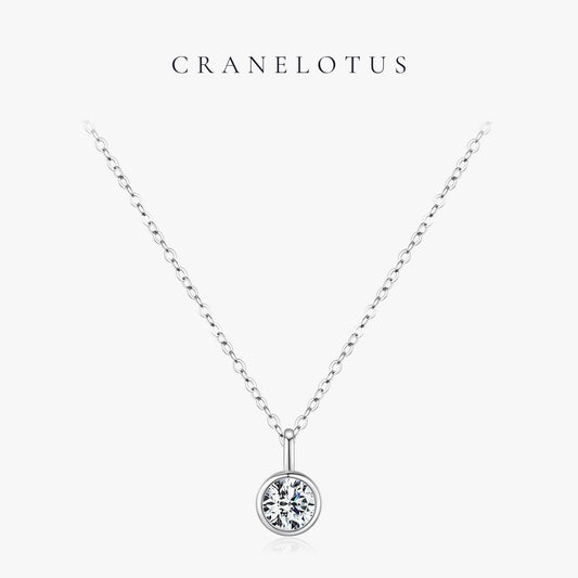 Luminous Aura: 925 Silver 1ct D Color Round Moissanite Pendant