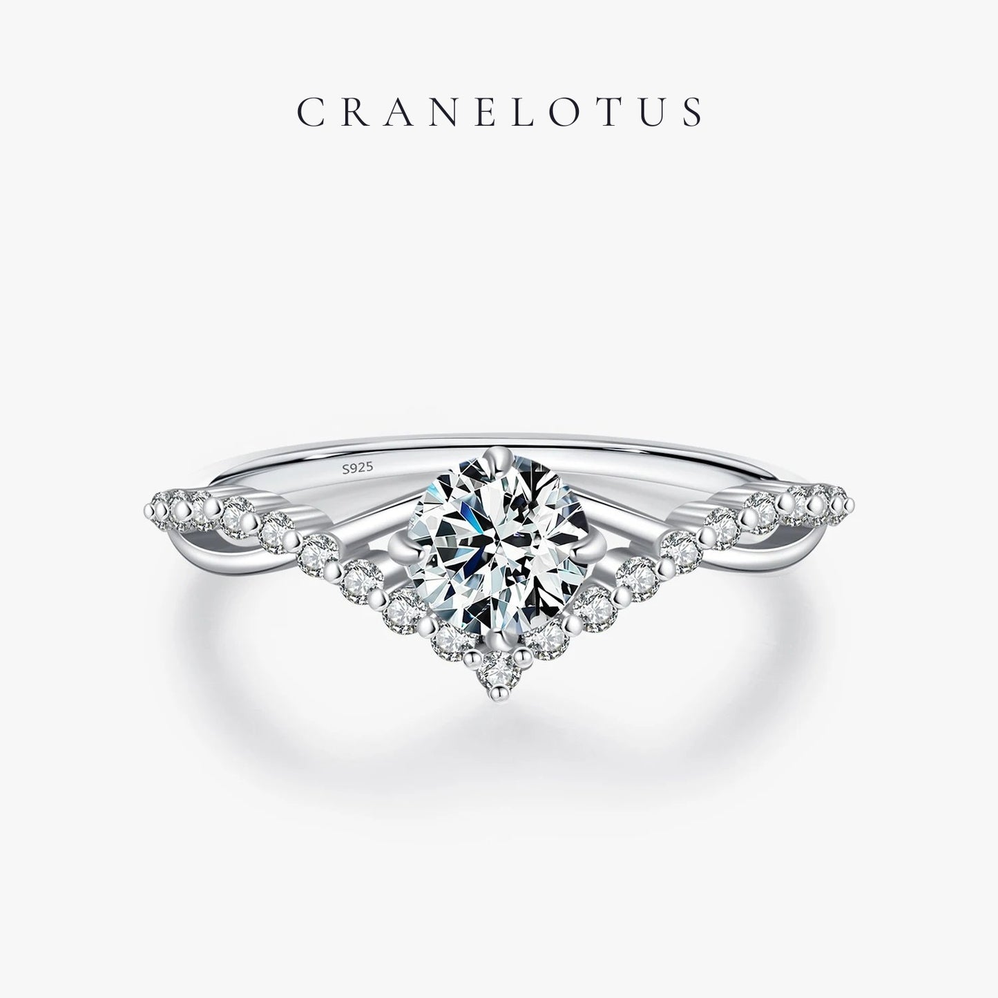 Regal Radiance: Crown Moissanite D Color Ring in Exquisite 925 Sterling Silver