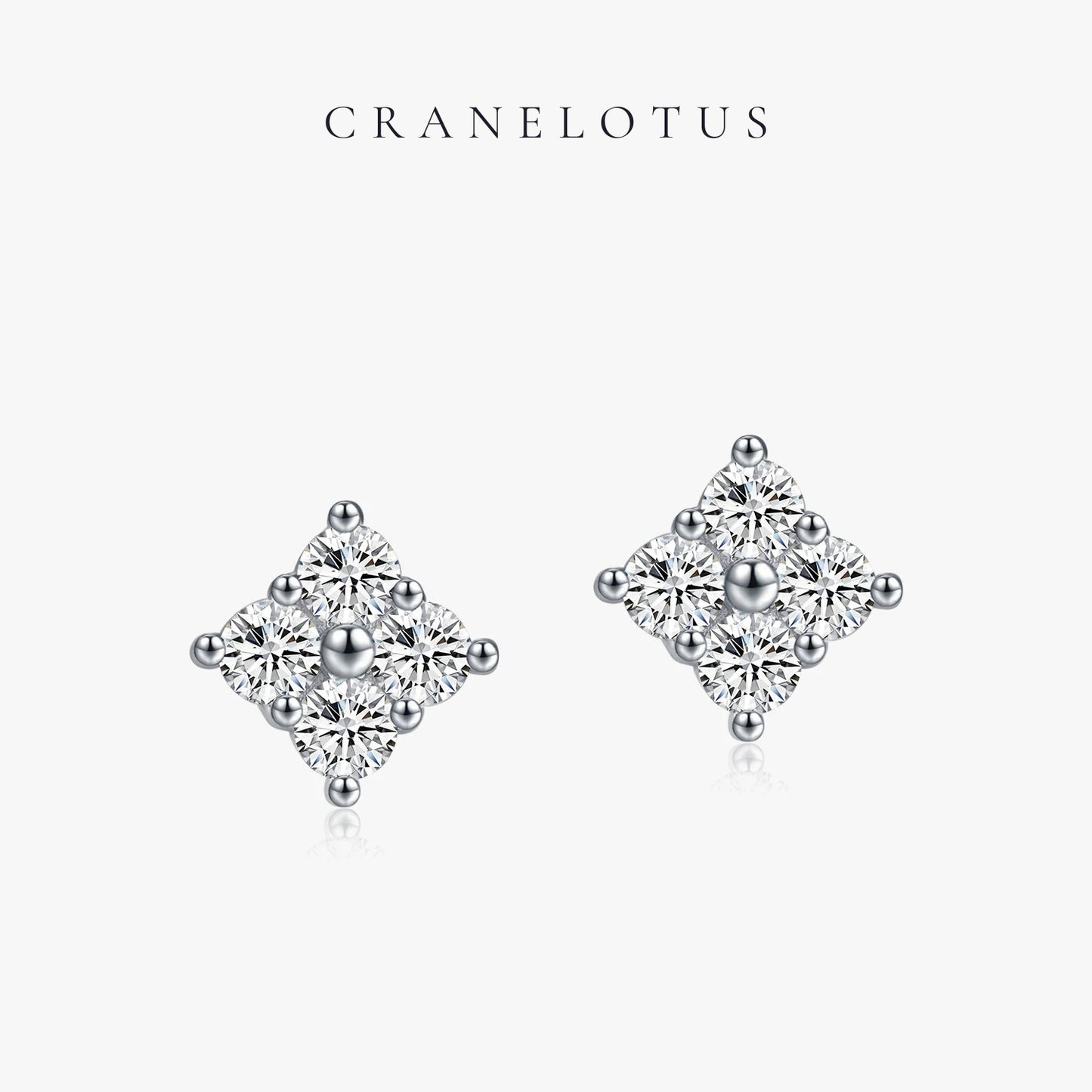 Celestial Brilliance: D Color Moissanite Sterling Silver Studs