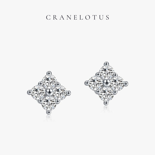 Celestial Brilliance: D Color Moissanite Sterling Silver Studs