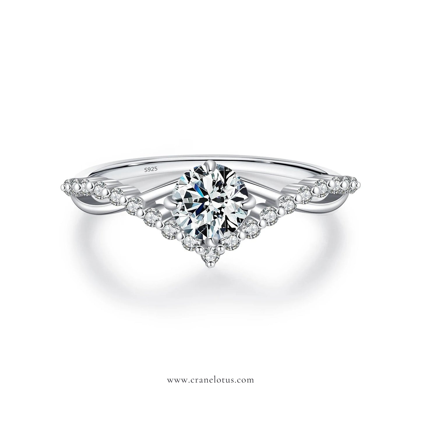 Regal Radiance: Crown Moissanite D Color Ring in Exquisite 925 Sterling Silver