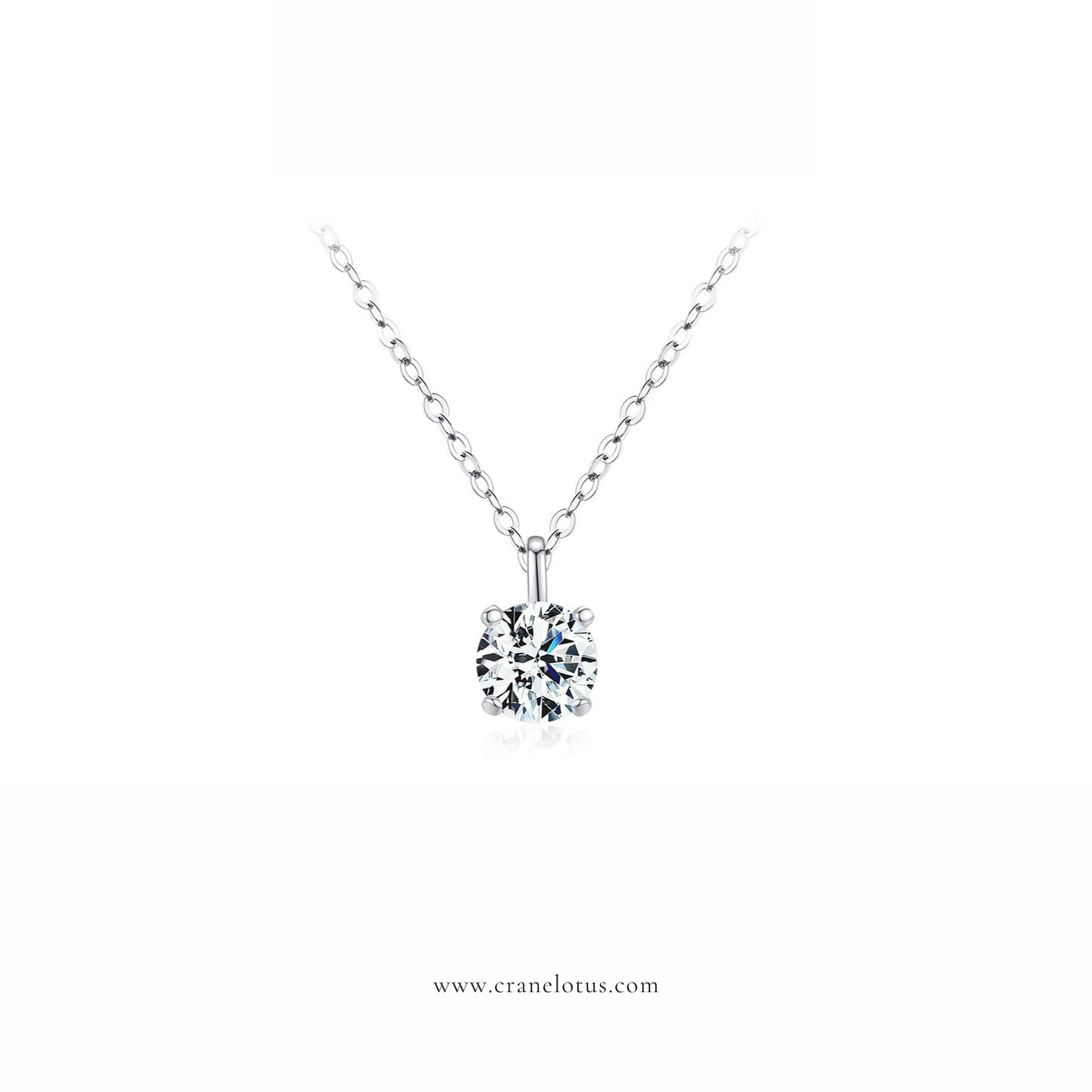 Celestial Glow: Sterling Silver Moissanite Pendant