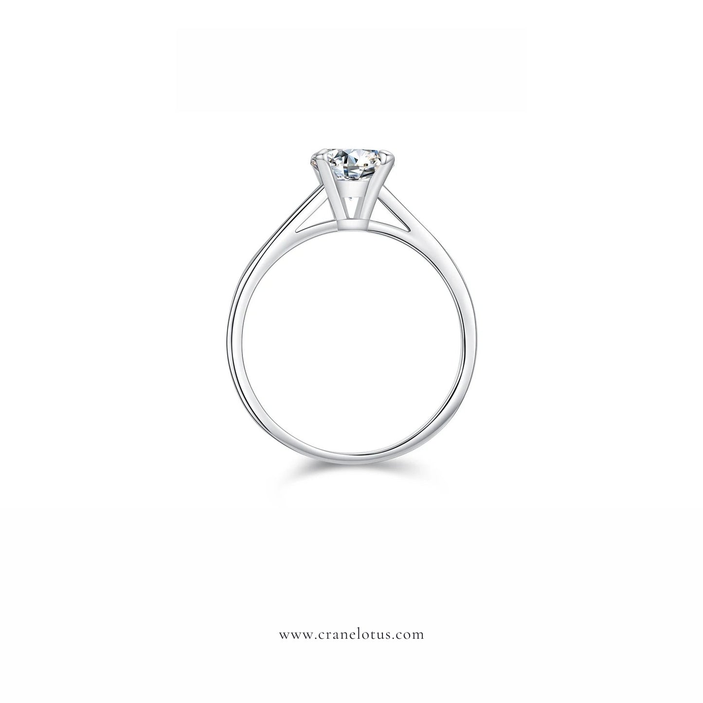 Timeless Radiance: 925 Silver Classic 1CT D Color Round Moissanite Ring