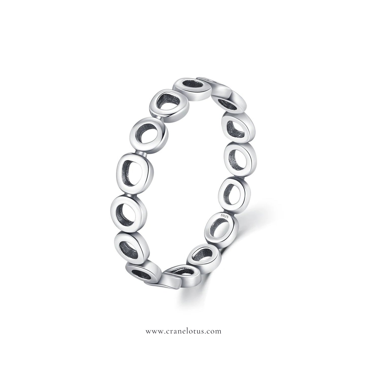 Irregular Circle Ring: 925 Sterling Silver Stackable Fashionable Devise