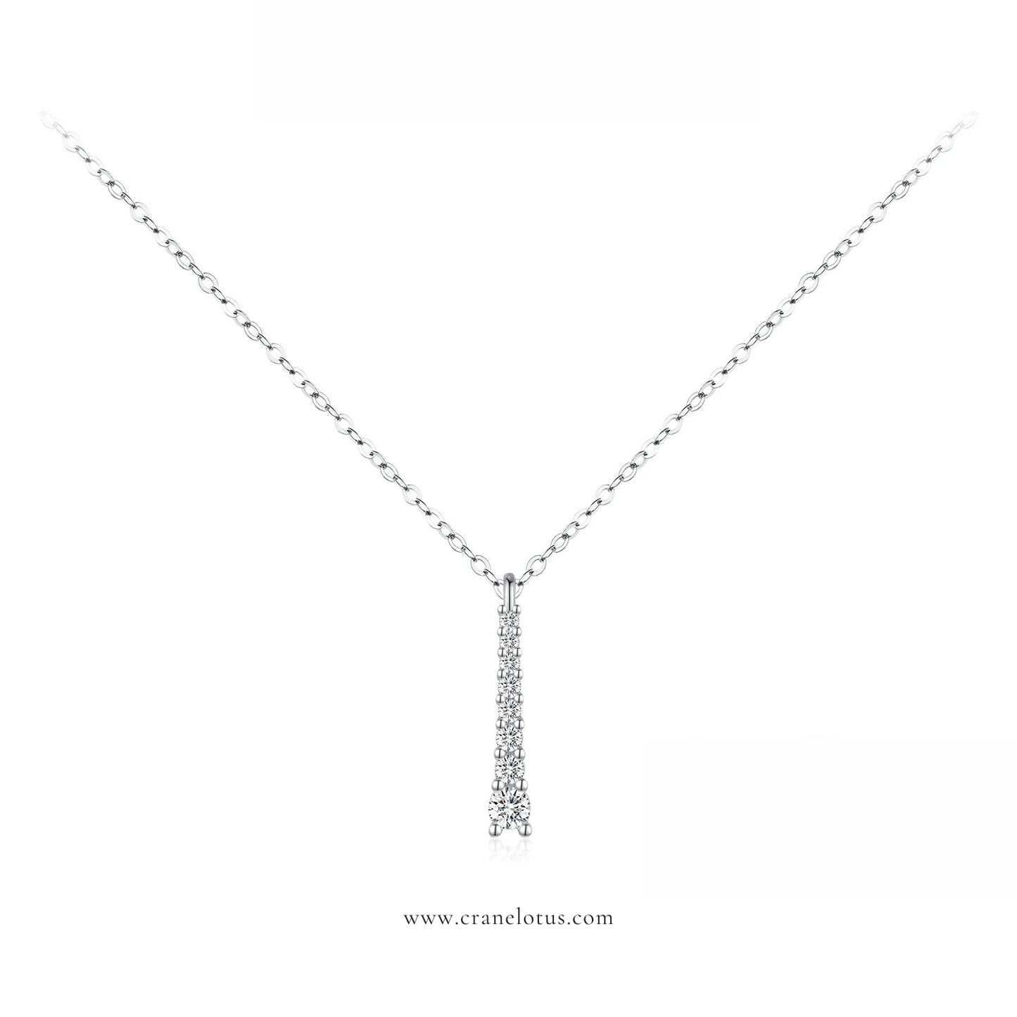 Stellar Charm: Personalized Y-shaped Moissanite Necklace, 925 Sterling Silver