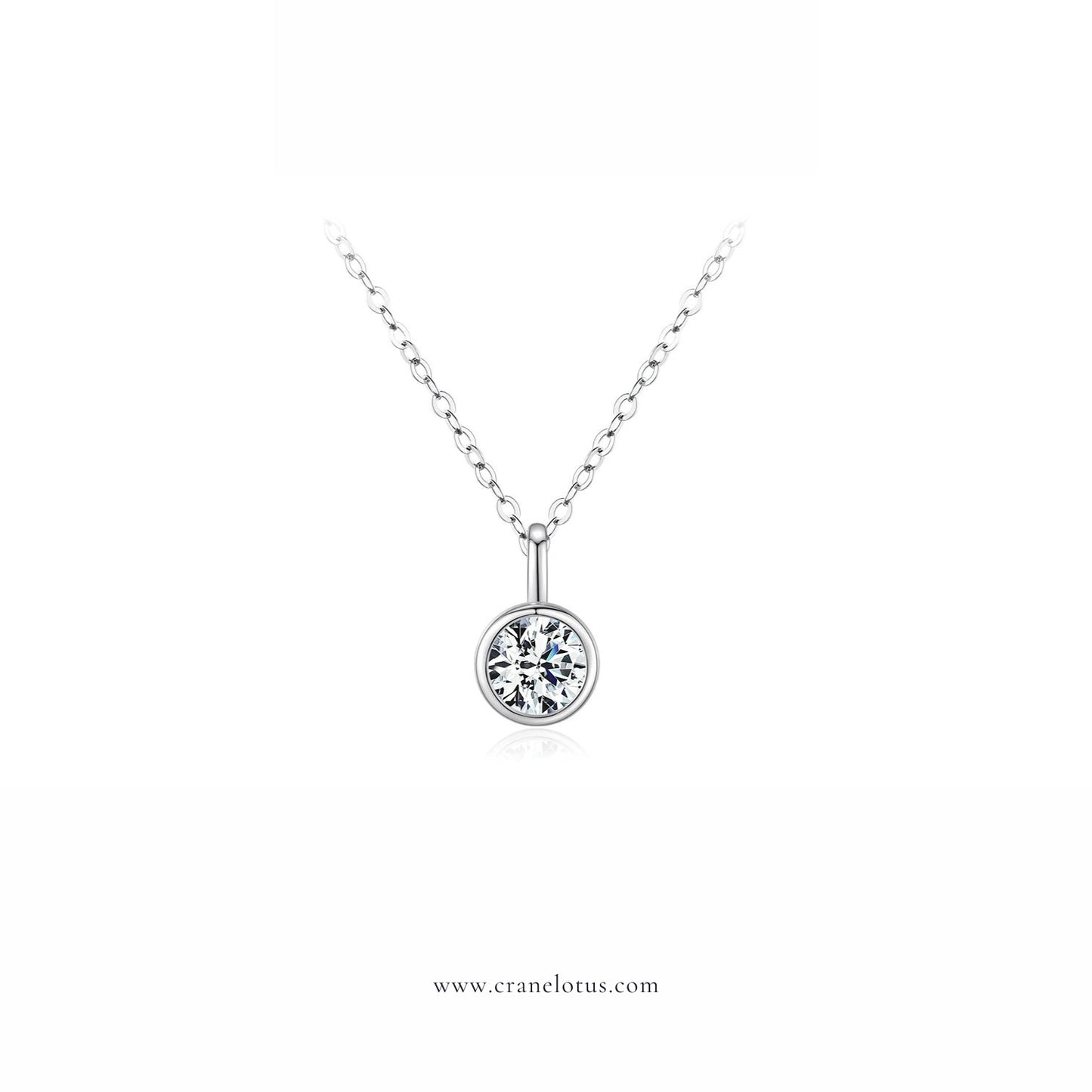 Luminous Aura: 925 Silver 1ct D Color Round Moissanite Pendant