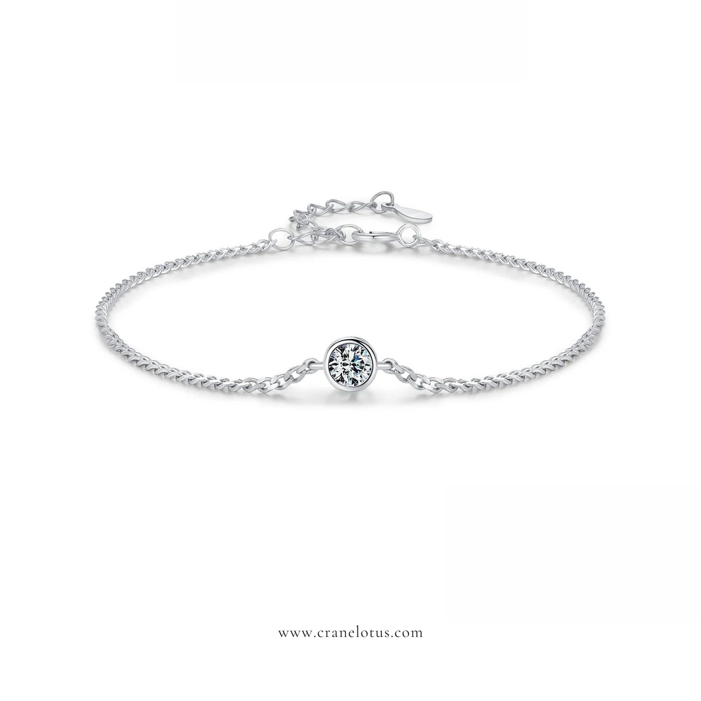 Ethereal Elegance: 925 Silver VVS1 0.25CT Moissanite & Lab Diamond Chain Bracelet