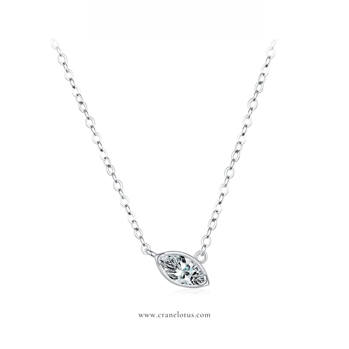 Crystal Cascade: Rectangle CZ Pendant Necklace, 925 Sterling Silver