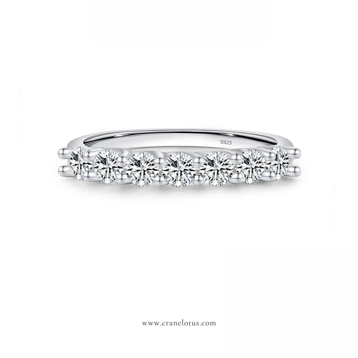 Eternal Grace: Authentic 925 Silver D Color Moissanite Eternity Ring