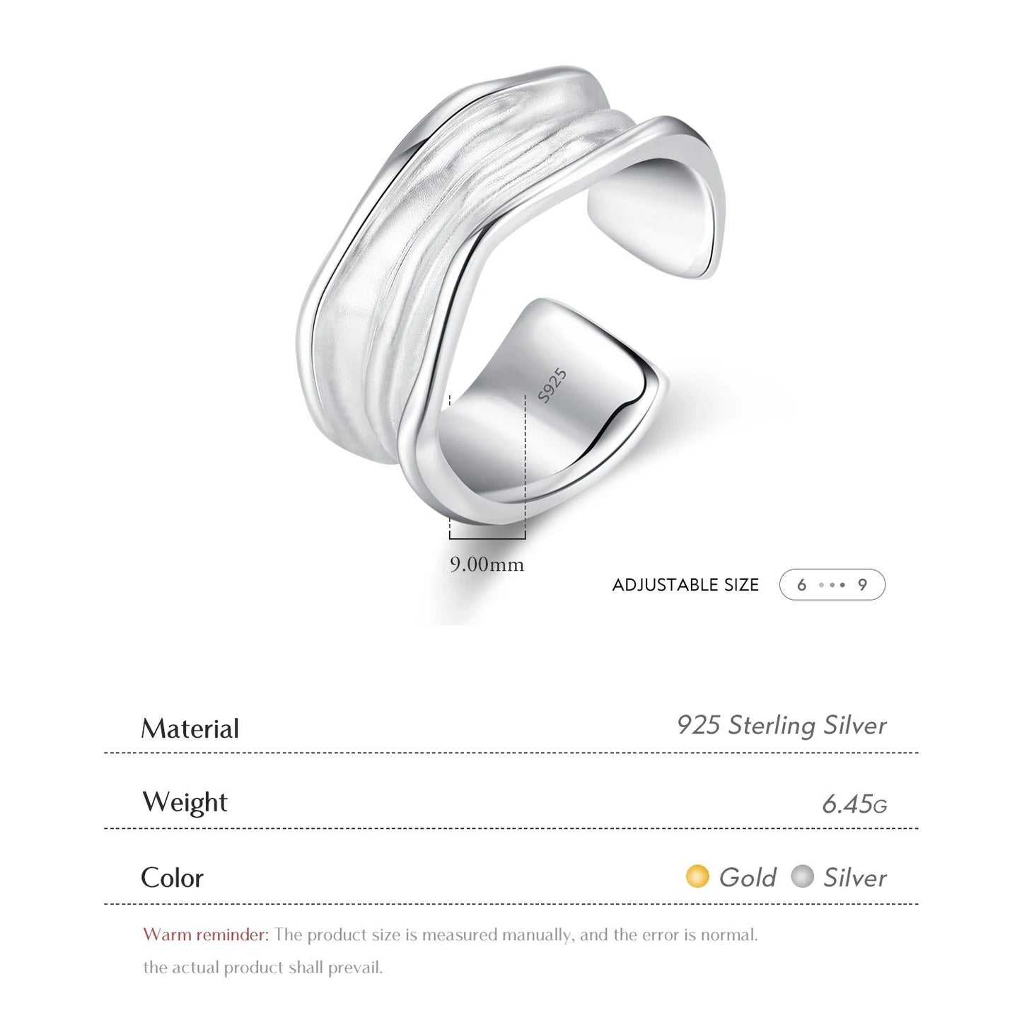 Lumina Pleated Chic: Sterling Silver Stacking Ring