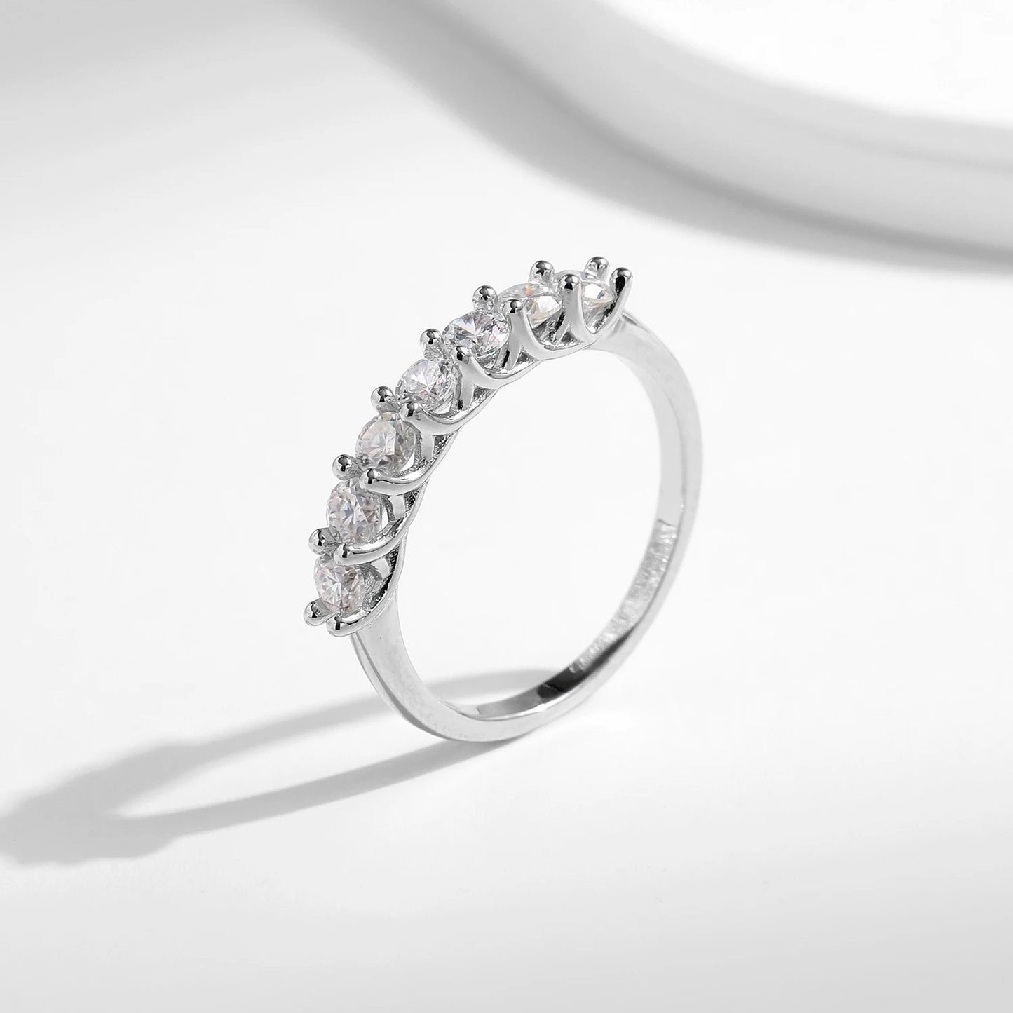 Eternal Grace: Authentic 925 Silver D Color Moissanite Eternity Ring