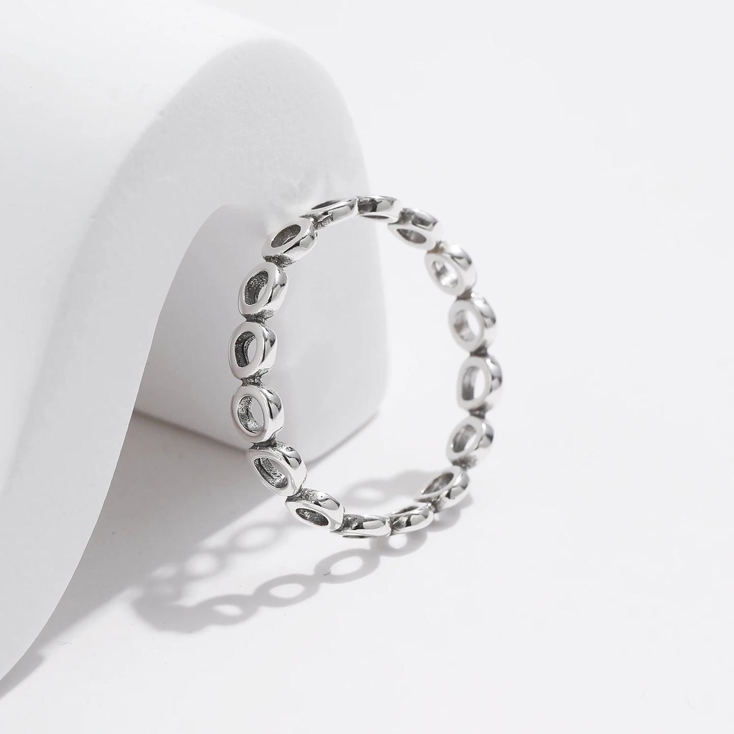 Irregular Circle Ring: 925 Sterling Silver Stackable Fashionable Devise