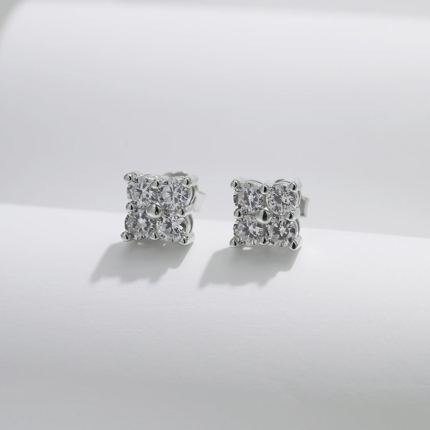 Celestial Brilliance: D Color Moissanite Sterling Silver Studs