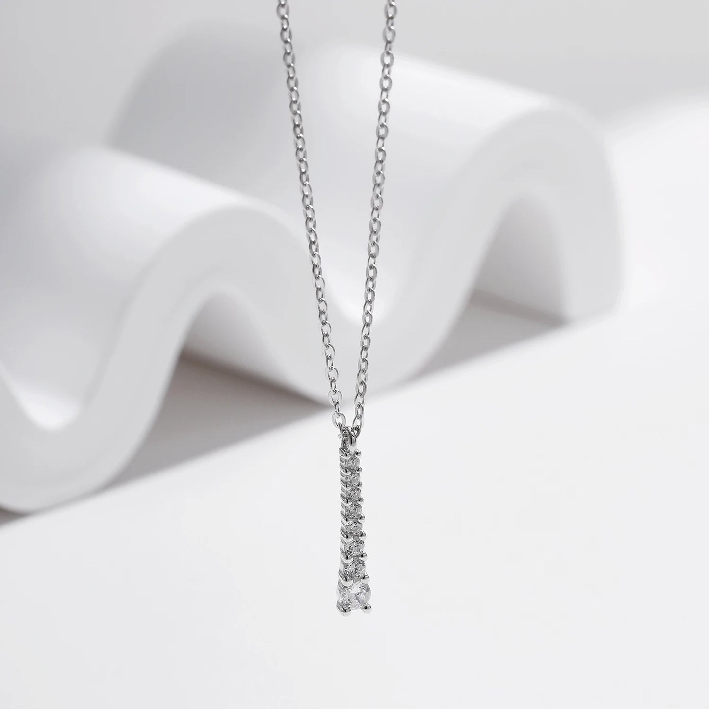 Stellar Charm: Personalized Y-shaped Moissanite Necklace, 925 Sterling Silver