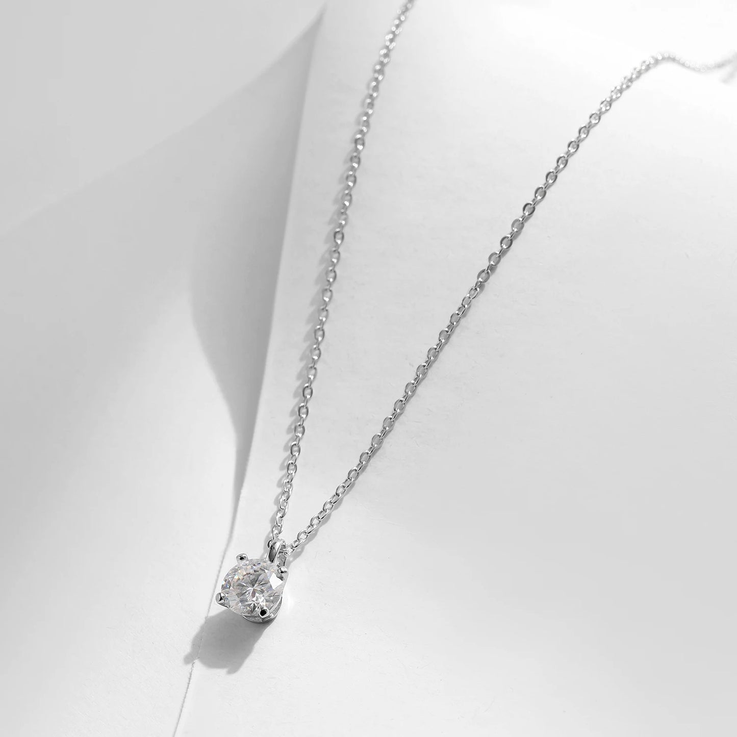 Celestial Glow: Sterling Silver Moissanite Pendant