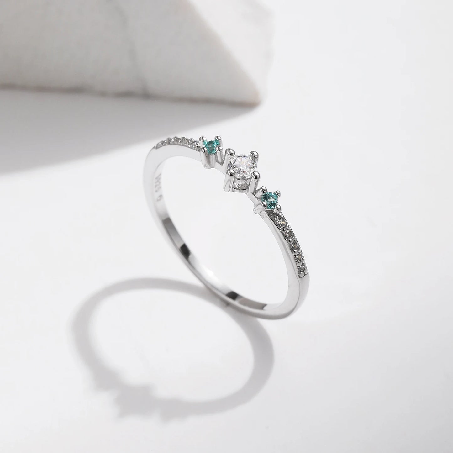 Sparkling Brilliance: Sterling Silver CZ Round Cut Stackable Ring