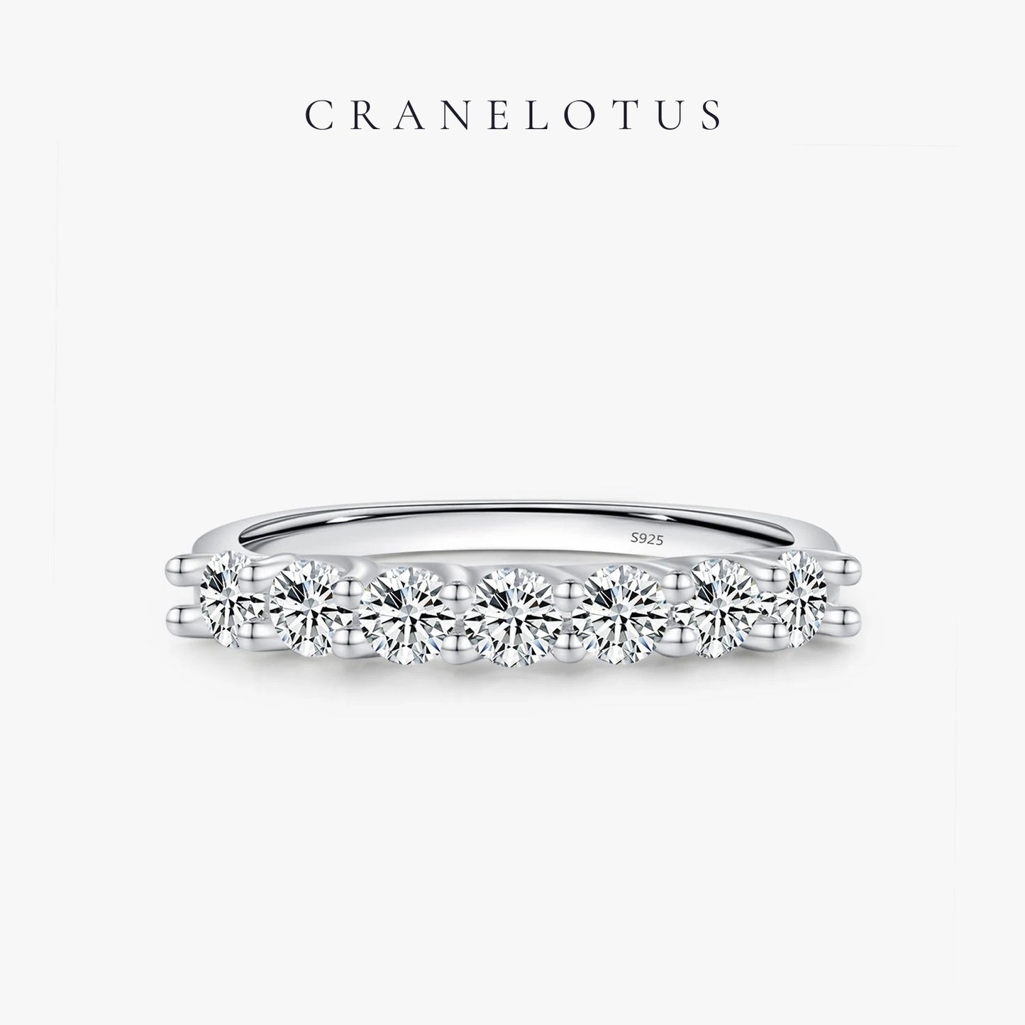 Eternal Grace: Authentic 925 Silver D Color Moissanite Eternity Ring